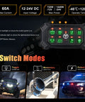 8 Gang Wireless Switch Panel With Remote Control Pod Waterproof Toggle Momentary Pulsed Relay System For Off Road Trucks Jeeps Boats SUVs UTVs ATVs Campers Battery Powered Wire Free Control