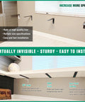 Free Hanging Side Wall Floating Shelf Bracket 3 Pack, 16 Inch Heavy Duty Countertop Support Brackets for Breakfast Bars and Cabinets.