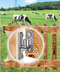Front view of Insaga 304 stainless steel gate hinge, wall-mount, heavy-duty 5/8 in, 2-pack for wooden gates
