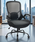 Beefy 400 Lb Heavy Duty Office Chair With 5 Inch Thick Seat Ergonomic Desk Chair Adjustable Armrests in a modern office