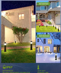 2 Pack 12V LED Landscape Pathway Lights IP67 Waterproof Bollard Outdoor Driveway Walkway Wired Lights in rain and snow
