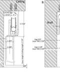 Technical diagram of Beefy 6 Foot Ceiling Mount Sliding Barn Door Hardware Kit with measurements and top mount rollers.