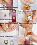 Step-by-step guide to assembling 4 In 1 Indoor Weather Station With Glass Galileo Thermometer Fitzroy Storm Glass Precision Quartz Clock And Hygrometer For Home Or Office Decor A Dope Gift For Family Or Friends on cherry wood base.