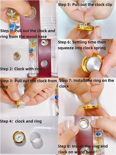 Step-by-step guide to assembling 4 In 1 Indoor Weather Station With Glass Galileo Thermometer Fitzroy Storm Glass Precision Quartz Clock And Hygrometer For Home Or Office Decor A Dope Gift For Family Or Friends on cherry wood base.