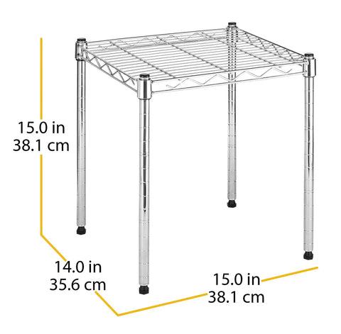 Heavy Duty Wire Shelving Unit With Metal Storage Shelves, Stacking Shelf With Basket, Easy Assembly Home Organizer, 15x14 inch
