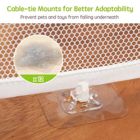 Kid Safe Banister Guard Net For Baby And Pets 15ft Long 3ft High Rail Balcony Stair Mesh with cable-tie mounts shown