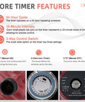 Core timer features of High Output Water Circulator Pump With Straightforward Installation And Smooth Operation For Residential Hydronic Heating Systems.