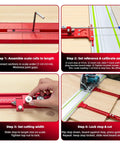 Image showing steps to use Go Ahead And Nail Those Perfect Board Cuts With This Premium Complete Track Saw Parallel Guide System Extending 0 To 68 Inches Featuring Micro Adjustable Flip Stops.