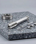Top Notch M20 X 1.5 Metric Hand Thread Tap And Die Set For Serious Gear Head Repair Work With Hardened Alloy Steel Cutting Tools on stone