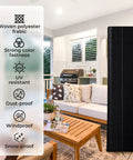 Heavy Duty Patio Heater Cover Built From Oxford Fabric Weather Resistant Waterproof Dust Proof Snow Proof Wind Proof With Zipper And Storage Bag Pyramid Style next to patio furniture indoors.