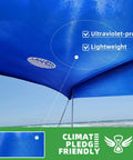 Family Friendly Beach Tent Canopy Sun Shade 10x10 Ft with ultraviolet-proof blue lycra fabric by the beach