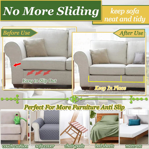 Comparison of sofa cushions with and without 4.3 Inch By 26.3 Feet Heavy Duty Adhesive Hook And Loop Tape.