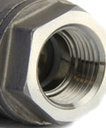 Close-up of Motorized One Quarter Inch Ball Valve In Stainless Steel 304, Full Port, NSF Certified For Drinking Water with NPT Threads
