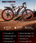 Electric Mountain Bike For Adults 1500W Peak Motor 26 Inch Fat Tire E Bike With 20 MPH Top Speed And 60 Mile Range Red Beast
