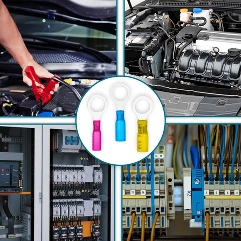 180 Piece All In One Pro Grade Heat Shrink Wire Connectors And Ring Terminal Kit for automotive and marine use with 10-22 AWG terminals