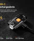 Pocket-Sized Keychain Flashlight 500 Lumens Ultra-Compact EDC Light USB-C charging on black surface