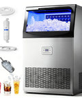 Top Shelf Commercial Ice Maker Delivers A Solid 120 Lbs Daily Output With 33 Lbs Storage Plus Built In Water Filter, sleek design.