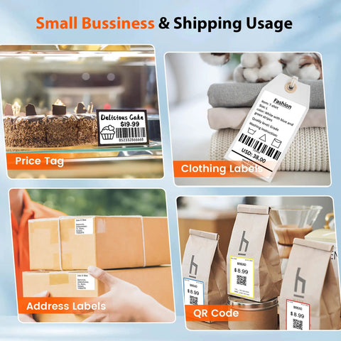 Bluetooth Label Printer M120 On The Go Portable Thermal Barcode Printer creating price tags, clothing labels, address labels, QR codes.
