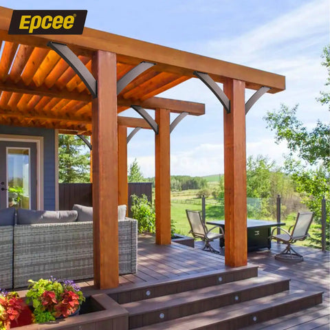 Heavy Duty 45 Degree Angle Post Bracket Kit For 4x4 Wood Beams One Piece Bending Design Quick Install Without Cutting Durable Steel Construction Perfect For Gazebos Pergolas Porches 4 Pack