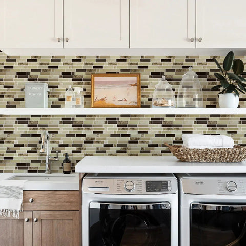Kitchen with 12x12 Peel And Stick Kitchen Backsplash Tiles Self Adhesive Easy Install DIY Friendly No Mess For Kitchen And Bathroom 10 Sheets Eco Friendly