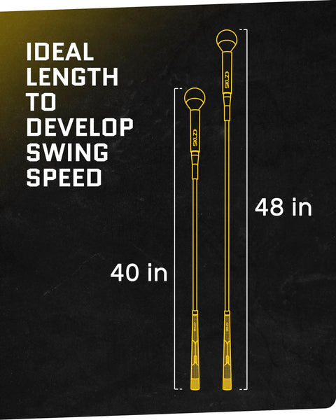 Gold Flex Golf Swing Trainer And Warm Up Stick For More Distance Built For Tempo And Power Grip And Balance Drills Portable Course Legal Practice Aid To Elevate Your Swing On The Range And Course A Legit Game Changer 40 and 48-inch options