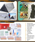 All In One 250 In 1 Survival Kit With First Aid And Trauma Gear, Tactical Tools, Emergency Tent, Lantern, Molle Crossbody Bag For Earthquakes