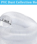 2 Inch By 10 Foot Clear PVC Dust Collection Hose With Carbon Steel Wire For Dust Collectors Table Saws Planers And Woodworking