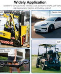 Image showing various electric vehicles including forklift, electric car, golf cart, and electric scooter using 2 Pc 50A Battery Quick Connector Cables 1.64ft 8Awg.
