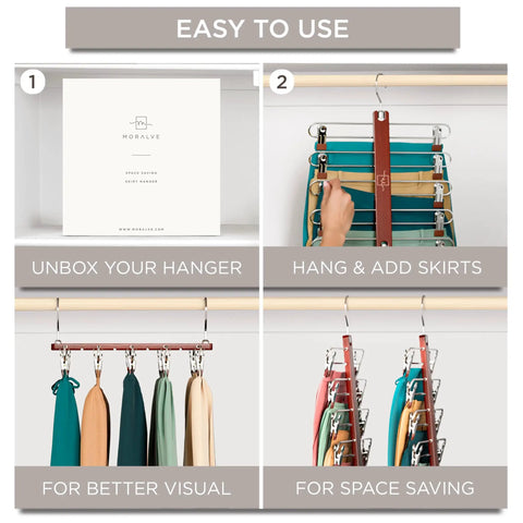 Premium Space Saving Wooden Clip Hangers Two Pack With Anti Slip Belt Bars For Shorts Skirts Pants And Dresses Heavy Duty Closet Organizer That Actually Holds Your Threads Secure Up To Thirty Pounds