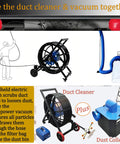 No Sweat Heavy Duty Movable Dust Collector For Central Air Conditioning Duct Cleaning Extensible Spring Hose with electric brush and vacuum.