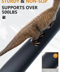 Durable Wrought Iron Wall Mounted Handrail For 1-3 Indoor Steps, 2 Step Grab Bar, shown with non-slip texture and dinosaur model