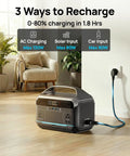 High Capacity Portable Power Station With 1200W Surge And 288Wh LiFePO4 Battery Solar Generator 600W AC Outlet charging indoors
