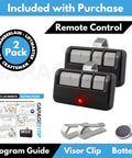 Two Pack Replacement Garage Door Opener Remote For Most 1993 Present Openers With 893LM 893Max 891LM 371LM 373LM 971LM 973LM Extra Long Range Easy Pairing with accessories