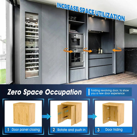 Smooth Operator 22 Inch Pocket Door Hardware Kit With Built Tough Steel Rollers And Cabinet Hinge Set For Tight Spaces Silent Gliding Slide Track System No Sweat Install Two Pack, showcasing zero space occupation.