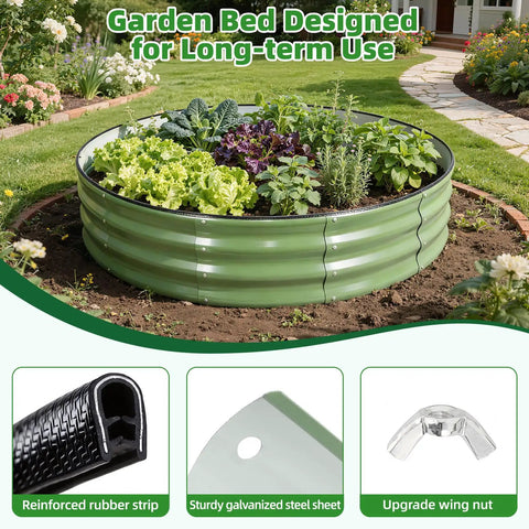 Galvanized Raised Garden Bed With Cover For Outdoors 4x4x1 Ft Metal Planter Box With PE Winter Cover And Mesh Summer Cover 3 In 1 Raised Bed With Windows For Easy Year Round Gardening, view of green metal bed planted with vegetables.