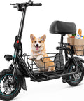 Electric Scooter With Seat For Adults 550W Motor Foldable Commuter Ride Up To 19 MPH Top Speed And 20 Mile Range 12 Inch Tires
