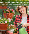 Half Gallon Hand Pump Sprayer With Side Water Inlet and Safety Valve used by gardener watering flowers