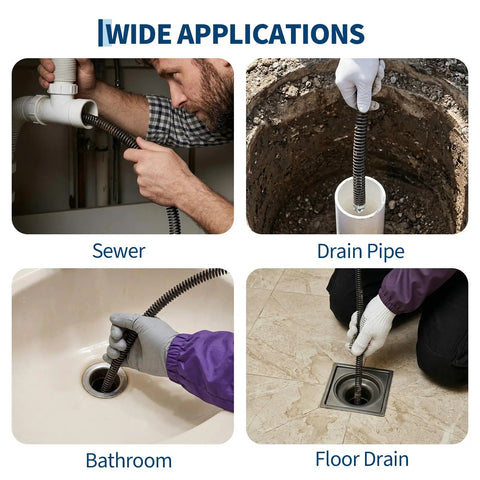 Hardcore Heavy Duty 1100W Electric Drain Cleaner Uses 120 Ft Kink Proof Steel Snake for various drain applications.