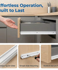 6 PCS ABS Plastic Drawer Slides 11.7 Inch Side Mount Rails For Cabinets showing smooth glide in kitchen drawer installation.