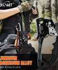 UIAA CE Certified Rope Ascender Aluminum Alloy Climbing Gear shown in use, durable lightweight ergonomic design, right-hand use