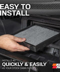 Lifetime Cabin Air Filter Washable And Reusable For Fresh Cabin Air being installed in car cabin air box