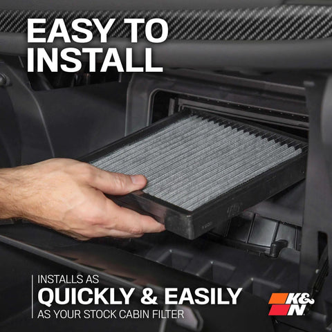 Lifetime Cabin Air Filter Washable And Reusable For Fresh Cabin Air being installed in car cabin air box