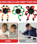 40 Pack Funny Sensory Fidget Toys Set Transformable Chain Robot Finger Toys DIY Deformation Spinners For Stress Relief images