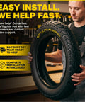 Person holding Beefy 20x3 Fat Bike Tire For MTB And E Bikes With All Terrain Directional Tread Built For Street And Trail Adventures
