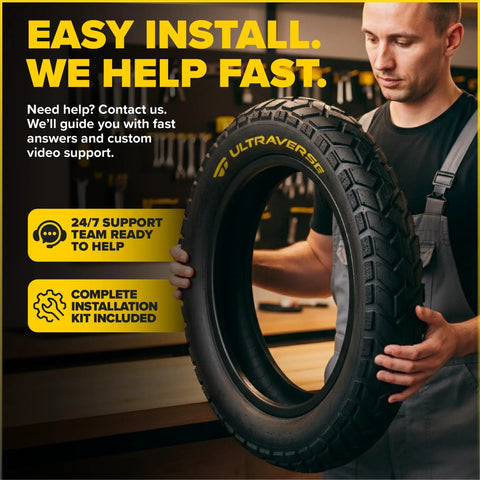 Person holding Beefy 20x3 Fat Bike Tire For MTB And E Bikes With All Terrain Directional Tread Built For Street And Trail Adventures