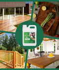 Hella Pure Tung Oil In A Massive 135 Oz Jug For 100 Percent Natural Wood Finish and Deep Penetrating Floor Sealant in outdoor and indoor settings.