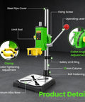 Upgrade Floor Drill Press Rotary Tool Stand With 90 Degree Rotating Table Fixed Frame Clamp for Hand Drills