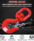 Beefy 5 Ton Swivel Hook With Latch For Hoist Rigging And Lifting Heavy Duty Alloy Steel Crane Hook Handles Up To 11000 Lbs Safety Locking Latch Durable Quenched Steel For Serious Lifting Jobs, red swivel hook with latch