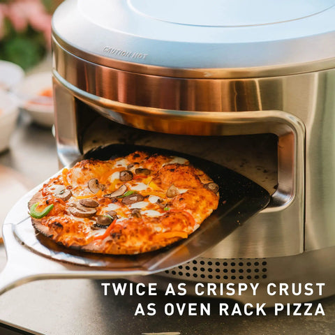 Pi Pizza Oven With Wood Or Gas Burner For Backyard Pizza Nights, Cordierite Stone Surface making crispy pizza outside