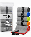 Level Up Your Grind With These 5 Pack Microfiber Gym Towels Quick Dry Silver Ion Odor Free Sweat Towel Super Absorbent Fast Drying For Men And Women Crossfit Training Yoga Hiking Travel Essential 16X305 in grey and colorful rolls.
